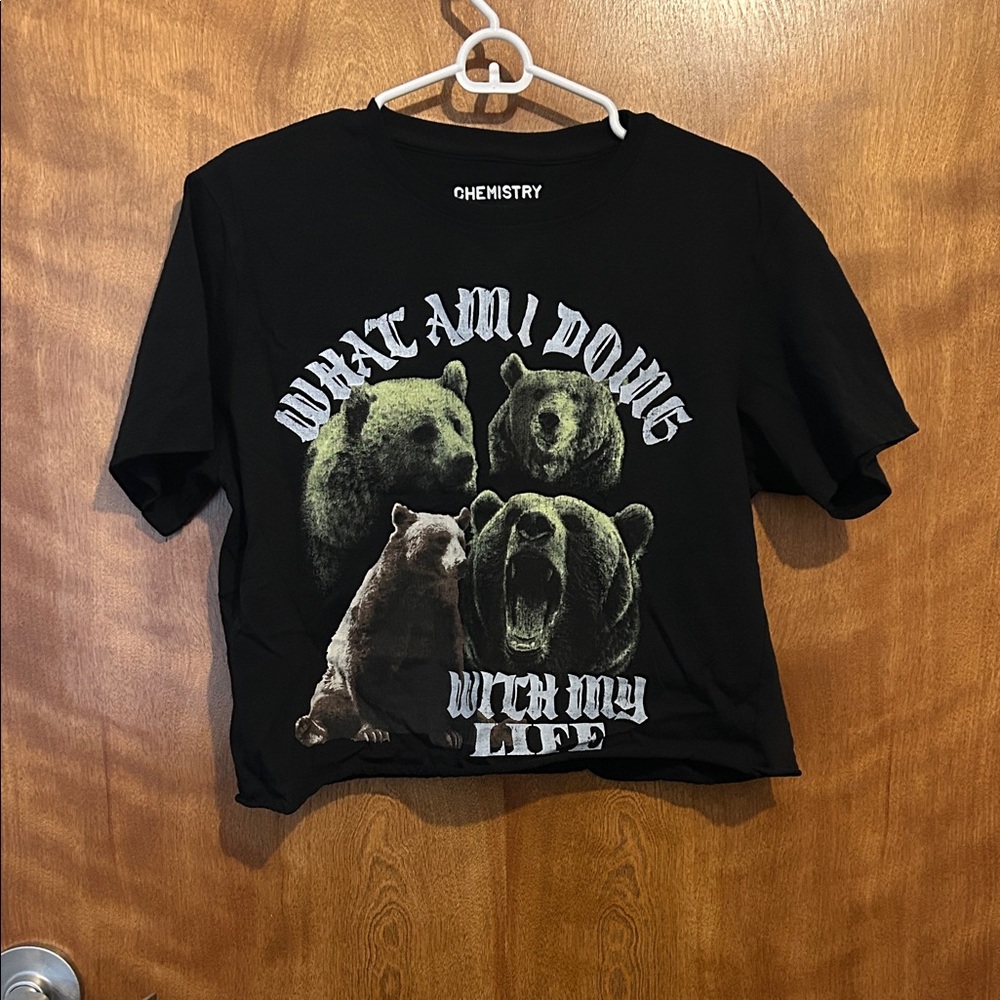 Chemistry Black Tee with Bear Graphics